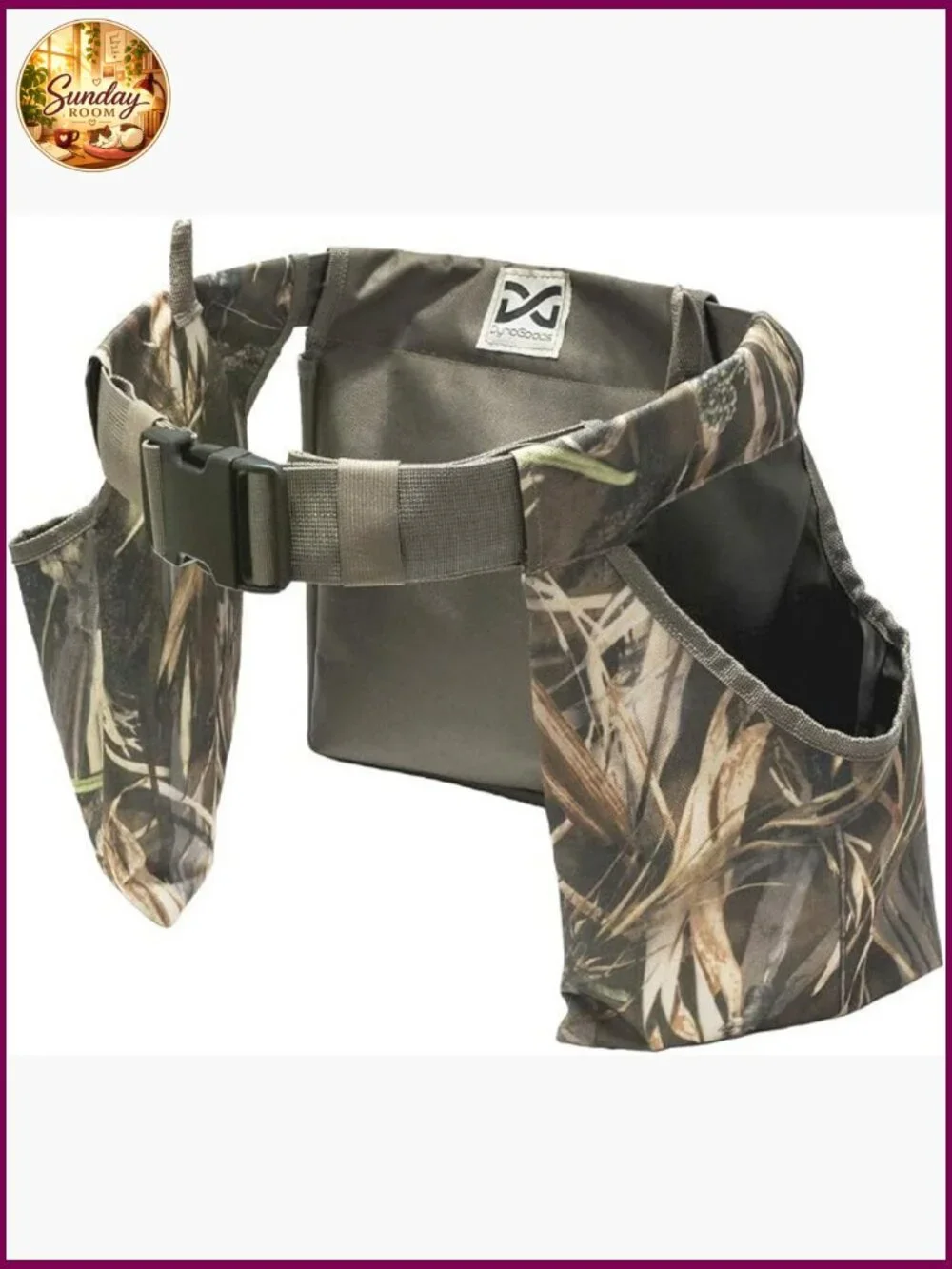 Adjustable Camo Hunting Belt with Shell Pouches